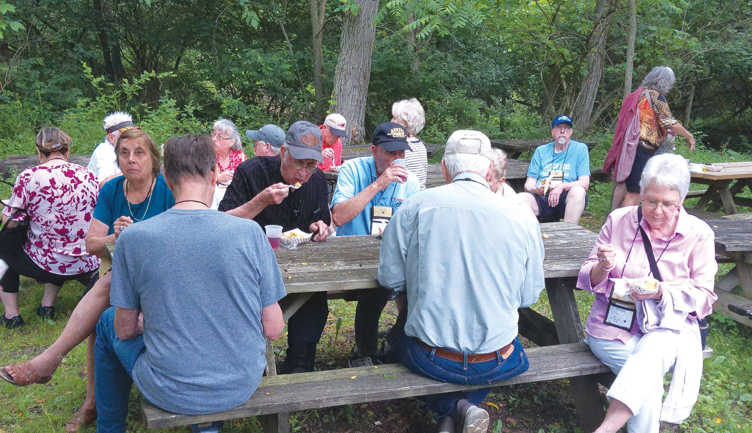 Farm Boys Tour participants having breakfast outdoors