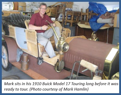 Photo of Mark Hamlin in his 1910 Buick