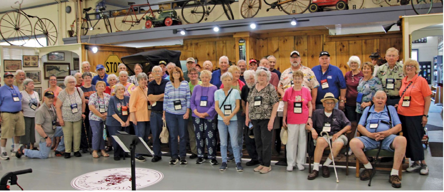 Mid-Atlantic Region members gather for a group photo at the Swigart Antique Car Museum.