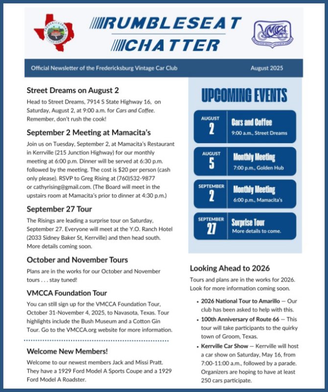 September 2025 Touring Chronicle