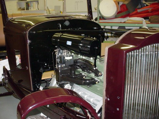 Photo of the engine install in a 1934 Packard Standard 8.